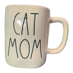 Rae Dunn by Magenta CAT MOM Ceramic Coffee Mug Mother's Day Cat Lover 16 oz RARE